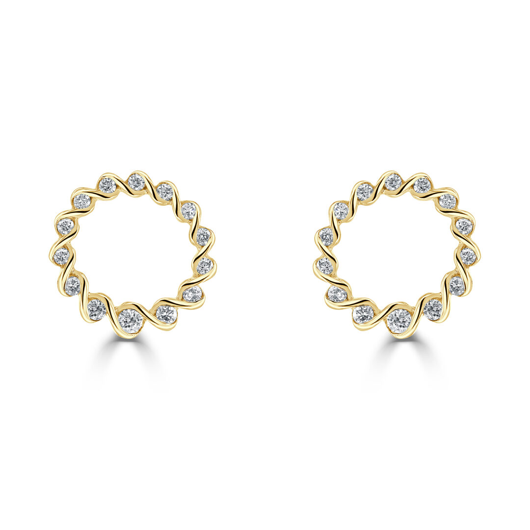 0.19ct Diamond Circle Stud 18ct Yellow Gold Earrings