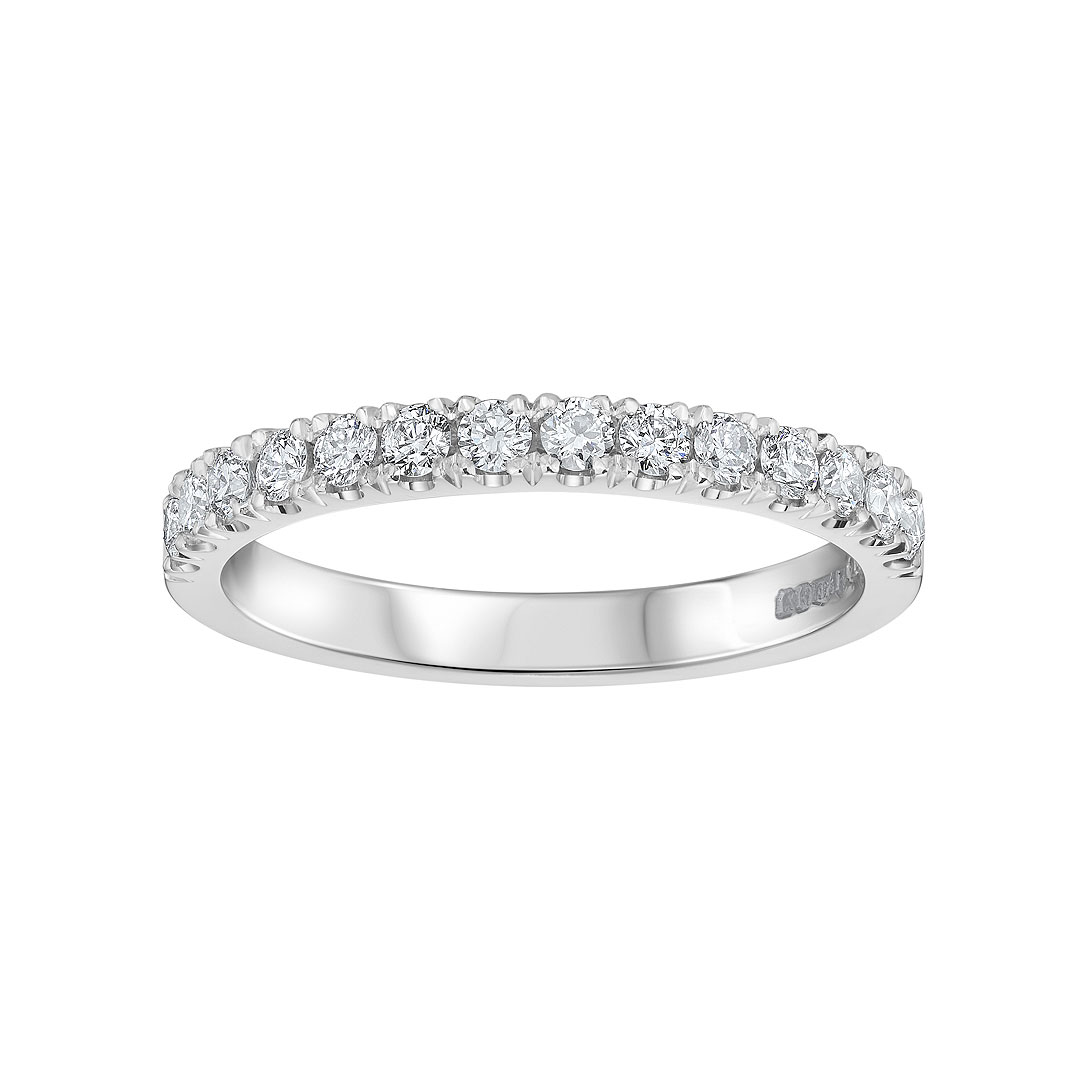 0.35ct Round Brilliant Cut Diamond Castle Set Platinum Eternity Ring