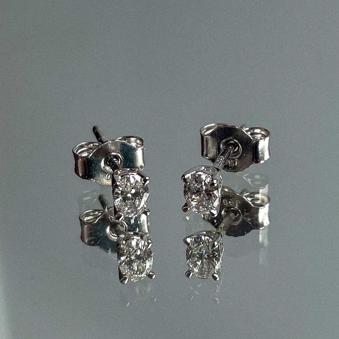 0.36ct Oval Diamond 18ct White Gold Studs