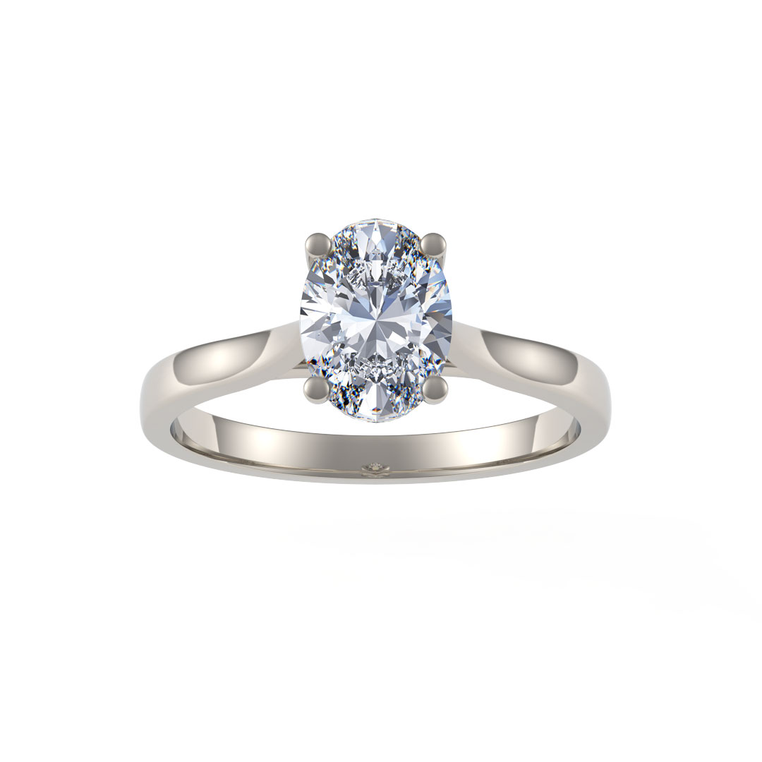 0.46ct Catherine Oval Cut Diamond Solitaire Platinum Engagement Ring