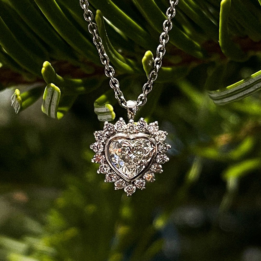 0.47ct Heart Diamond Platinum Necklace