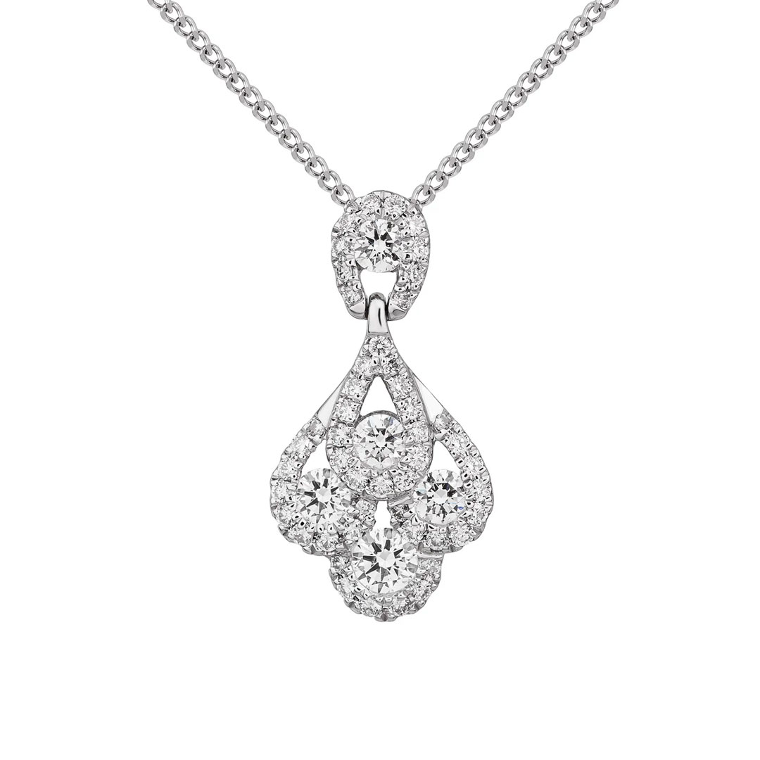 0.48ct Diamond Peacock 18ct White Gold Pendant