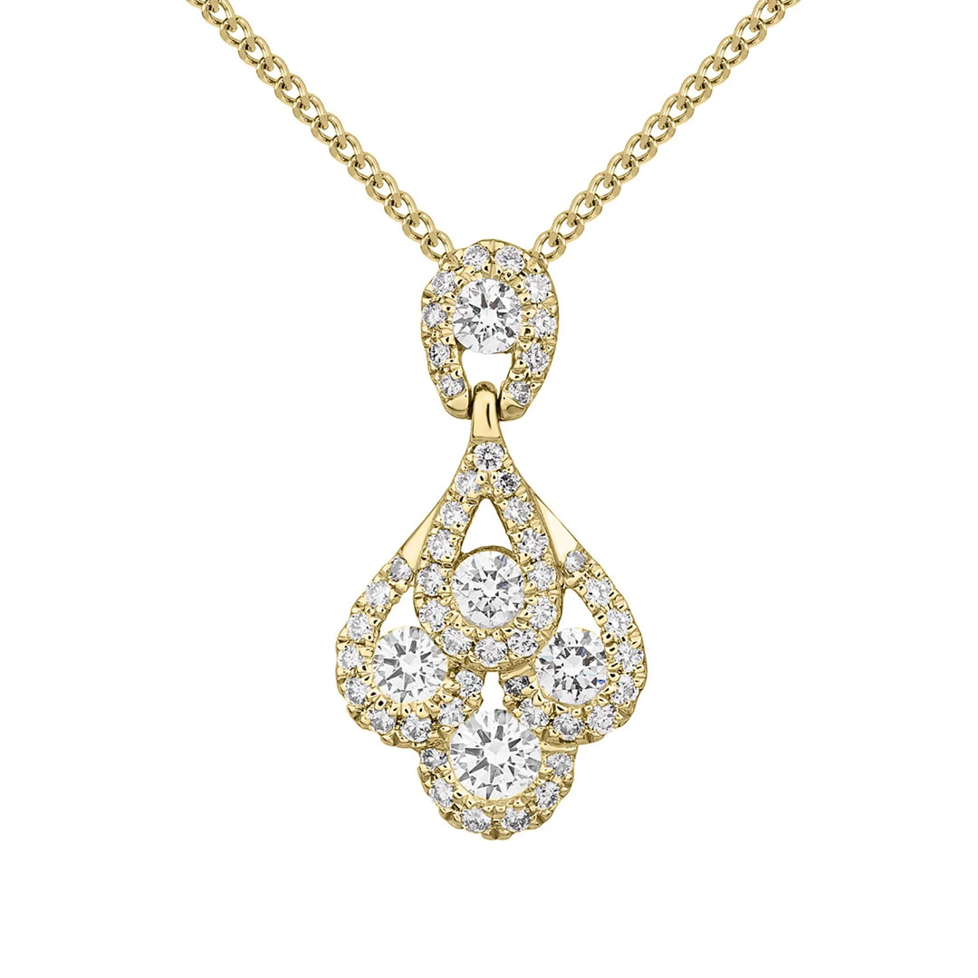 0.48ct Diamond Peacock 18ct Yellow Gold Pendant