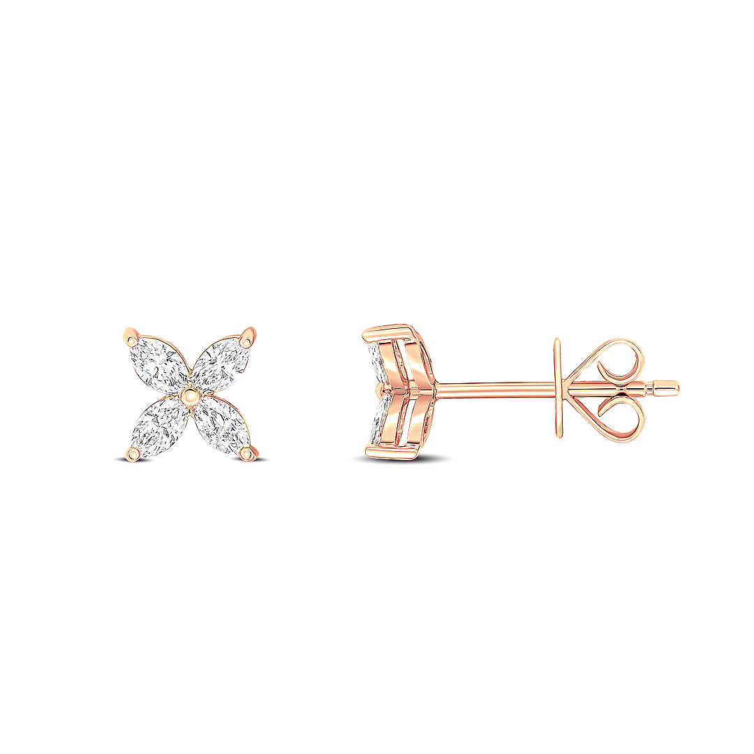 0.52ct Marquise Diamond Butterfly 18ct Rose Gold Earrings