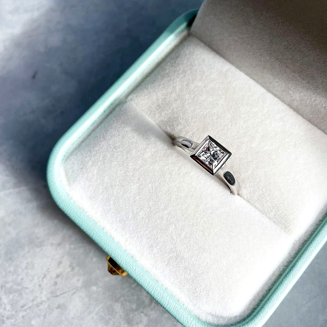 0.54ct Princess Cut Diamond Platinum Ring