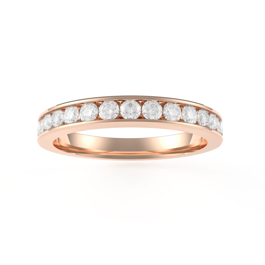 0.56ct Brilliant Round Brilliant Cut Diamond Channel Set 18ct Rose Gold Eternity Ring