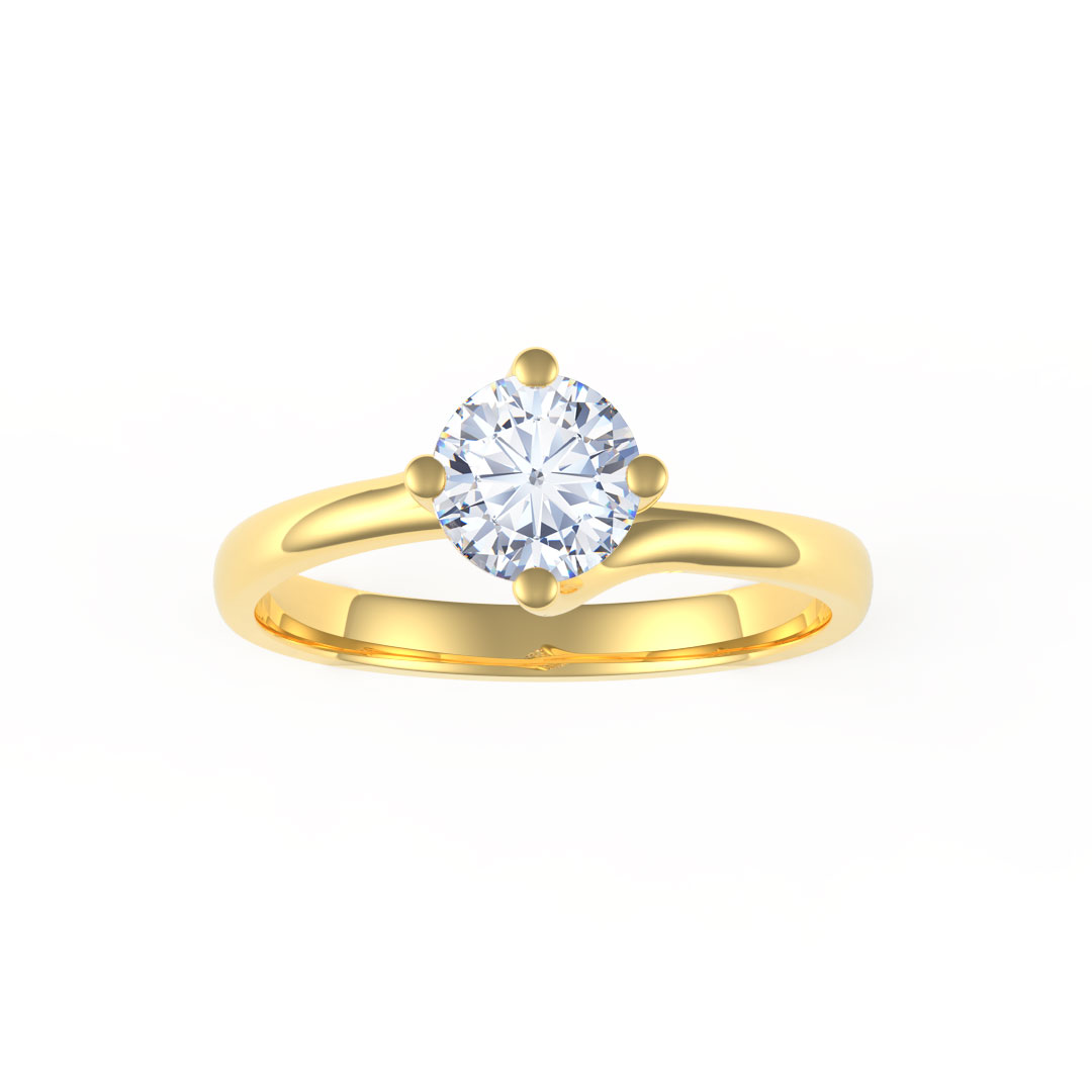 0.57ct Elizabeth Round Brilliant Diamond Solitaire 18ct Yellow Gold Engagement Ring