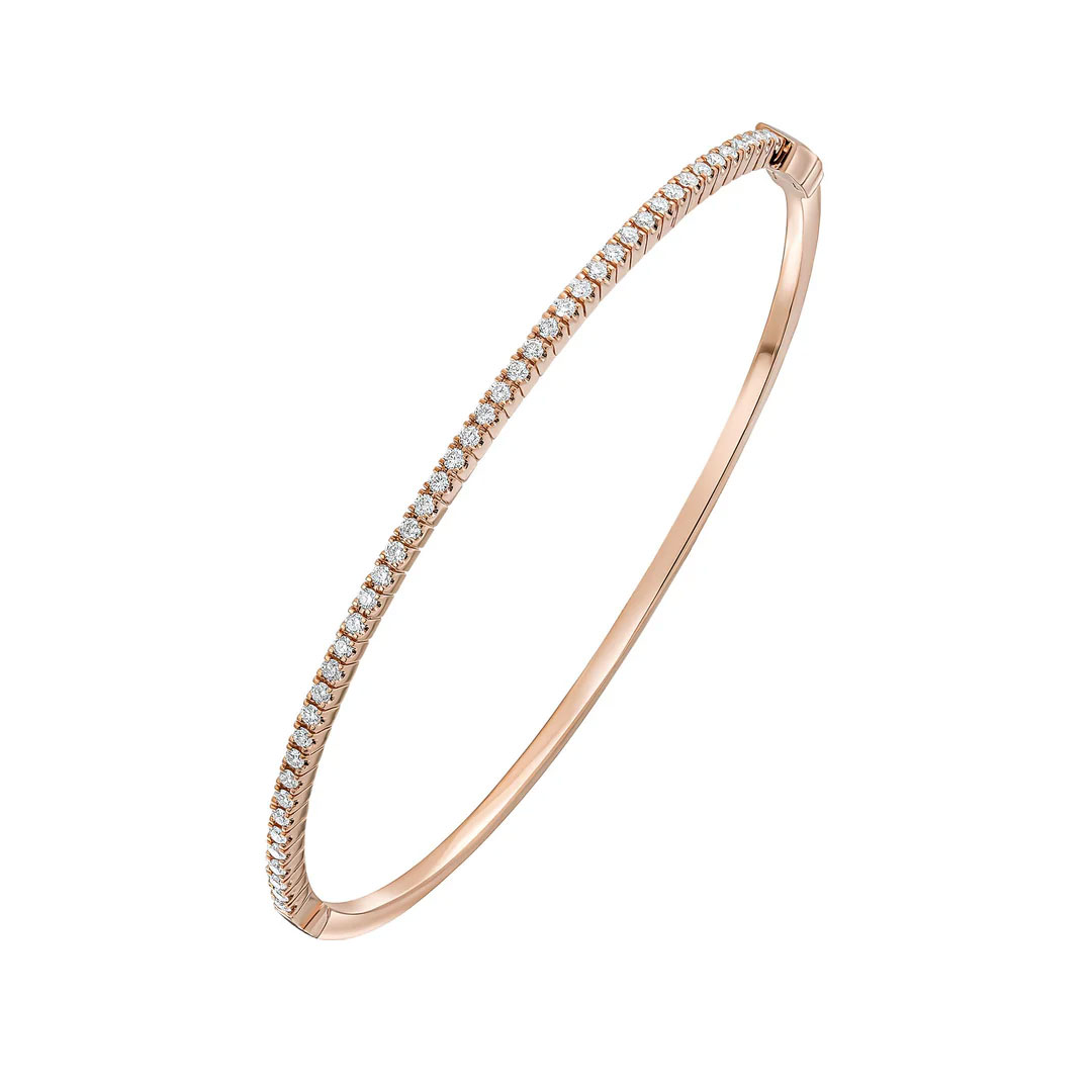 0.57ct Round Diamond 18ct Rose Gold Bangle