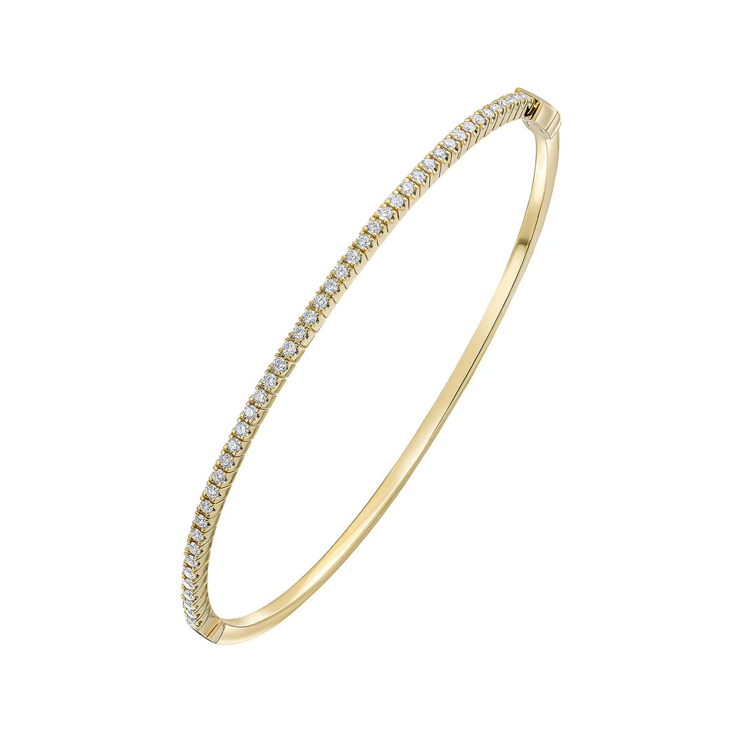 0.57ct Round Diamond 18ct Yellow Gold Bangle