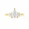 0.70ct Felicity Pear Cut Diamond Round 0.18ct Pear Shoulders Solitaire 18ct Yellow Gold Engagement Ring