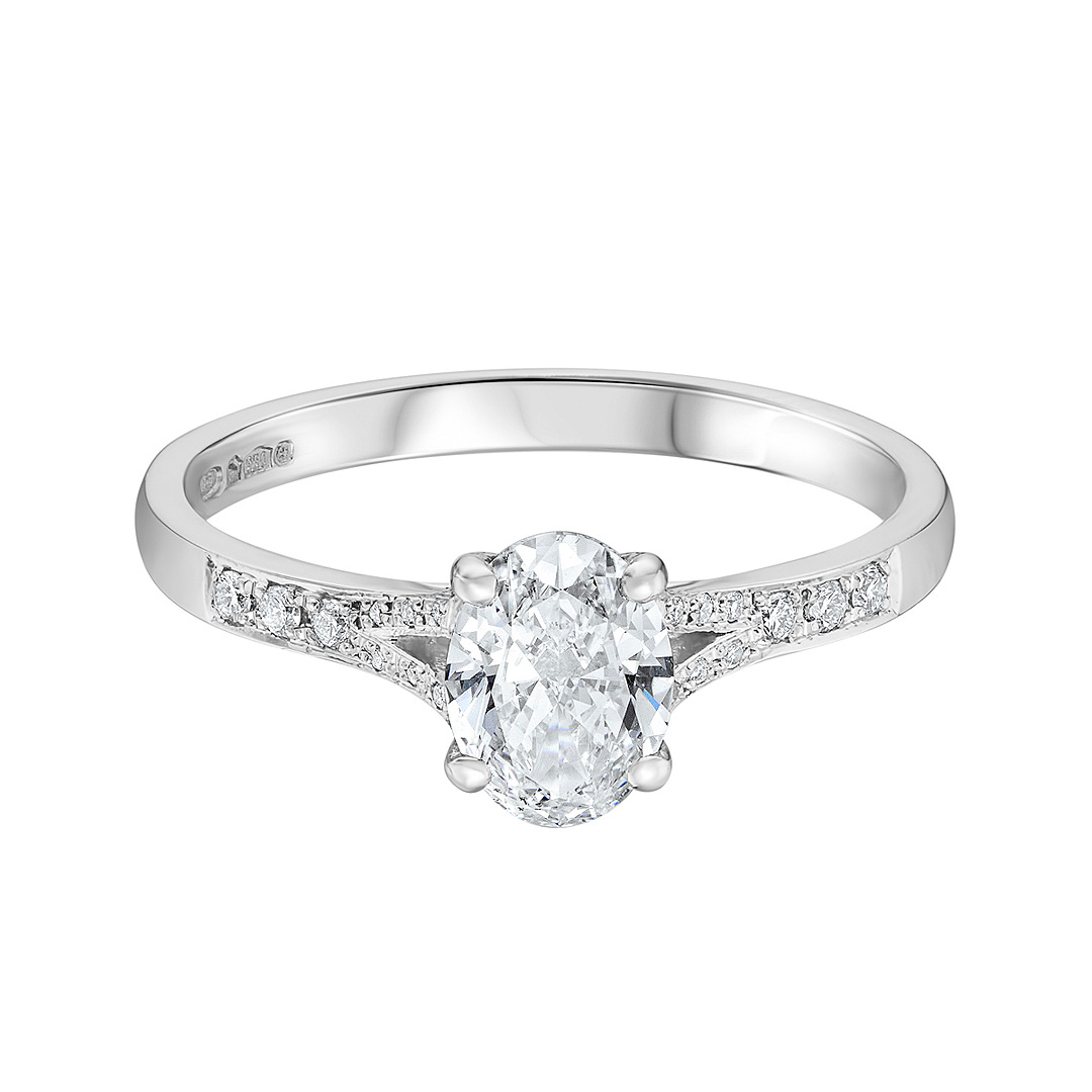 0.74ct Oval Diamond Platinum Engagement Ring