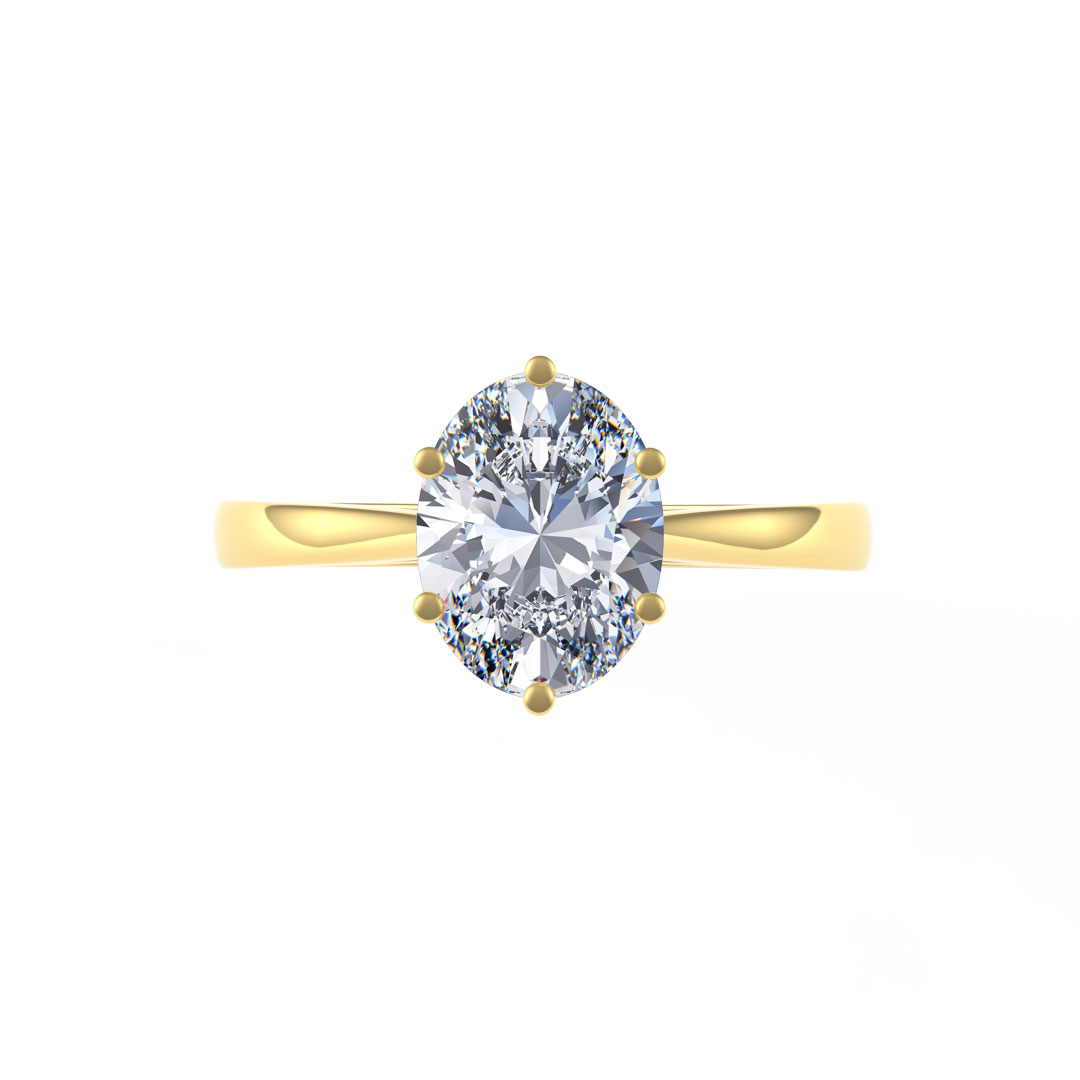 0.80ct Juliette Oval Cut Diamond Solitaire 18ct Yellow Gold Engagement Ring