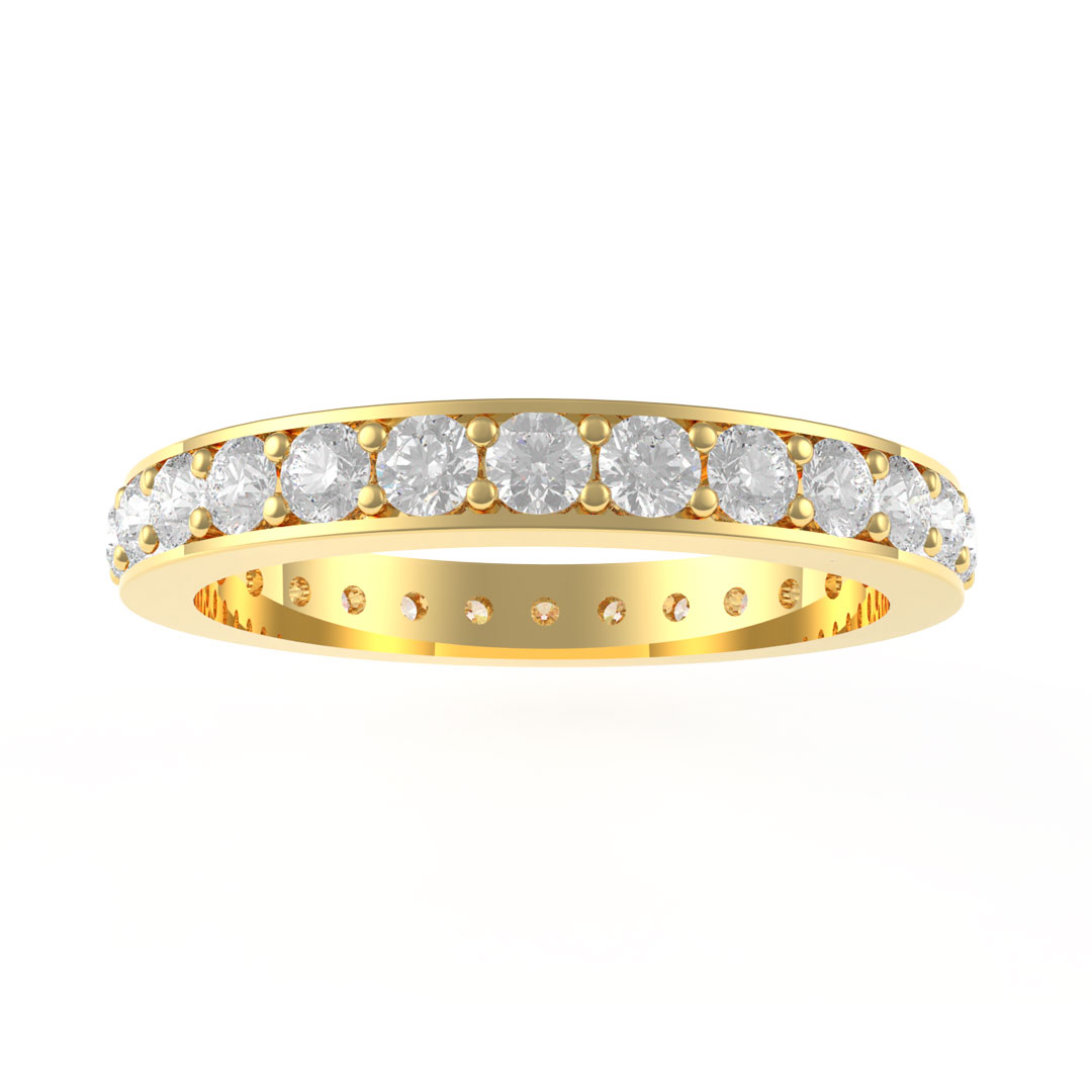 0.94ct Eternity Round Brilliant Cut Diamond Channel Claw Set 18ct Yellow Gold Eternity Ring