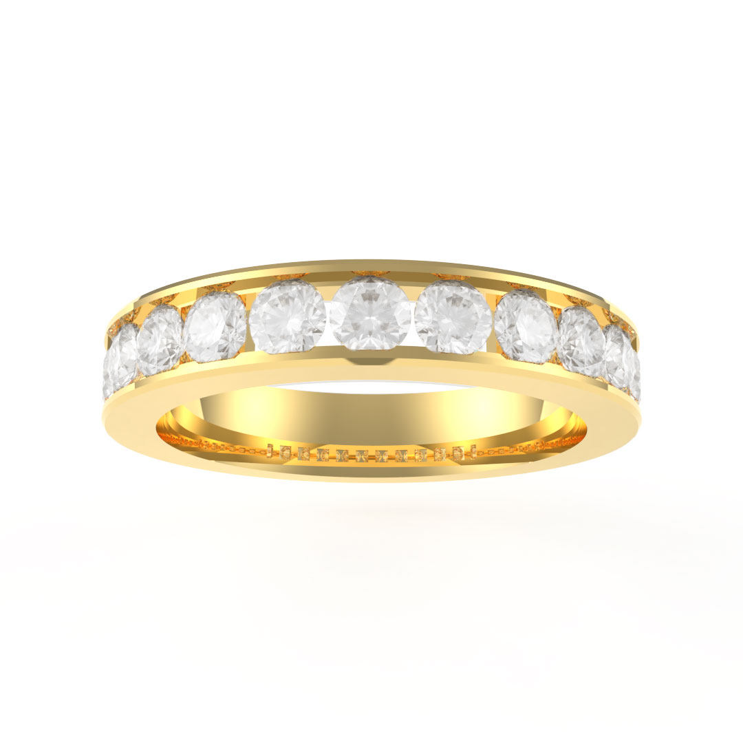 1.00ct Brilliant Round Brilliant Cut Diamond Channel Set 18ct Yellow Gold Eternity Ring