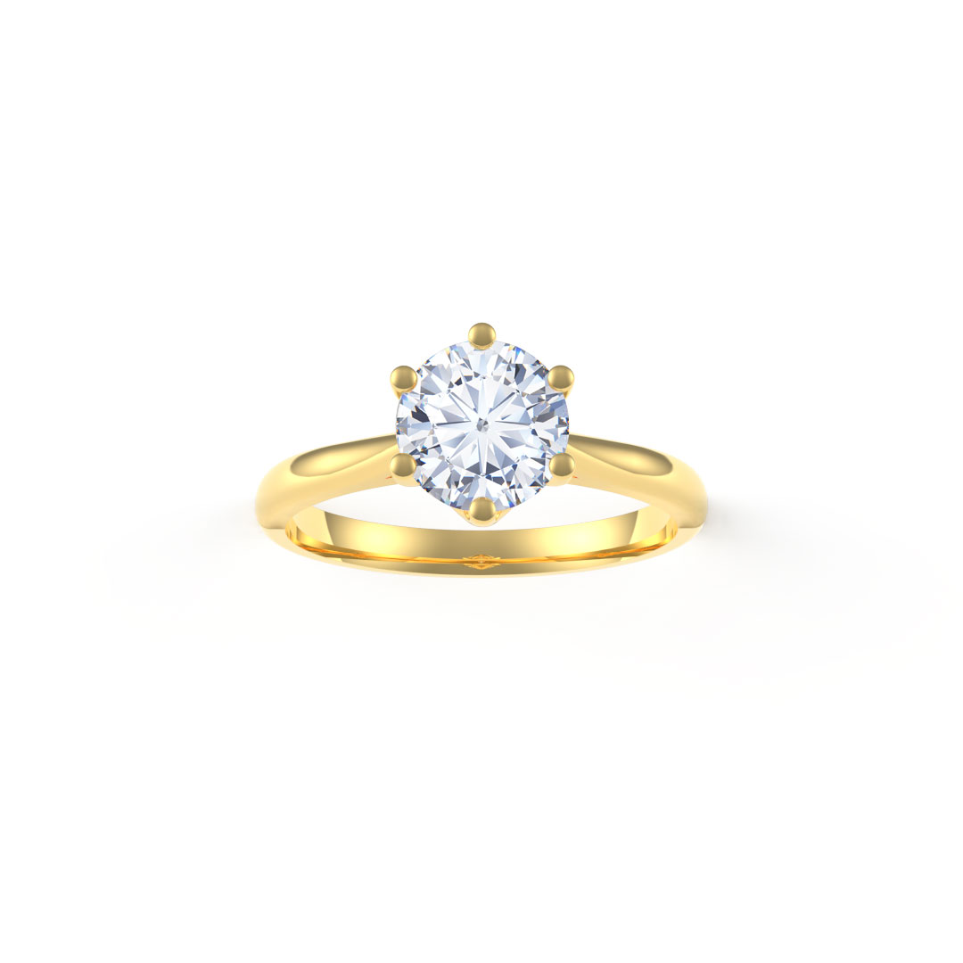 1.10ct Juliette Round Brilliant Cut Diamond Solitaire 18ct Yellow Gold Engagement Ring