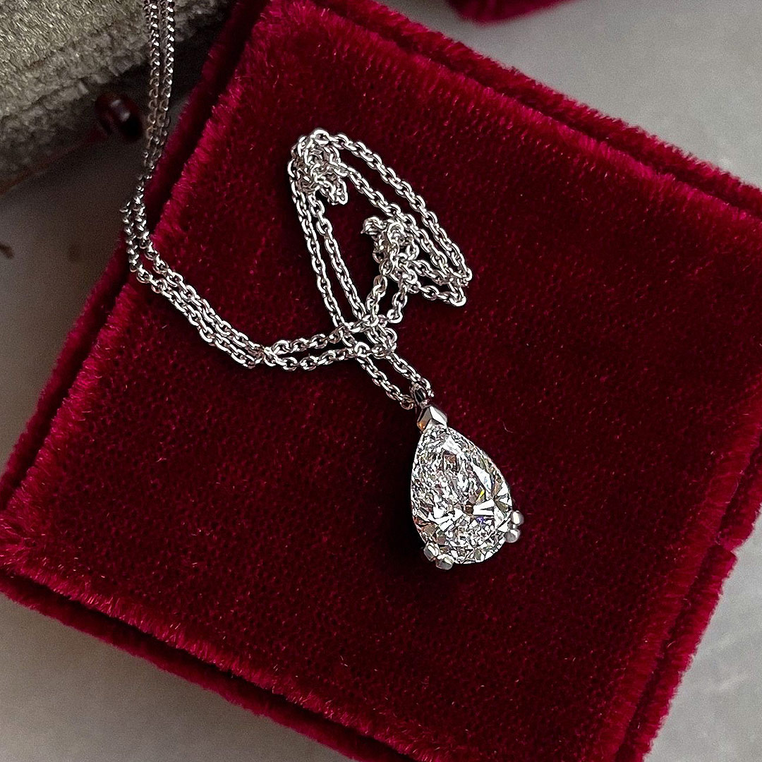 1.20ct Pear Diamond Platinum Necklace