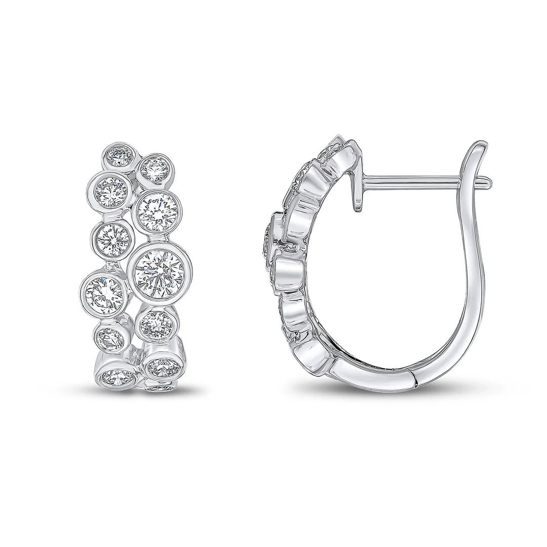 1.25ct Diamond Bubble Hoop 18ct white Gold Earrings