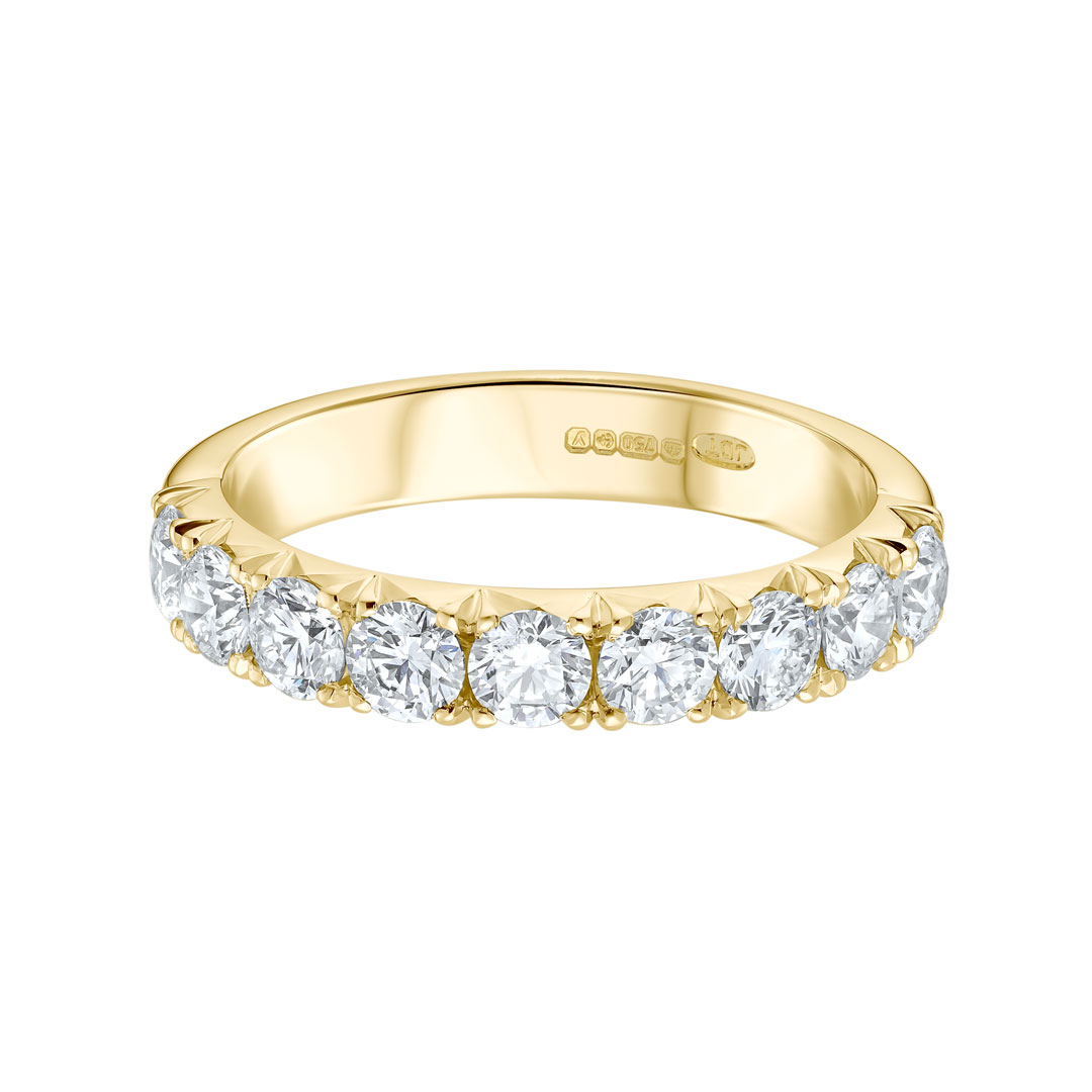 1.28ct Cutdown 9 stone Diamond 18ct Yellow Gold Eternity Ring