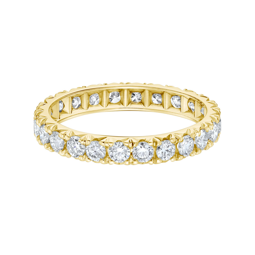 1.38ct Cutdown Round Brilliant Cut Diamond 18ct Yellow Gold Eternity Ring