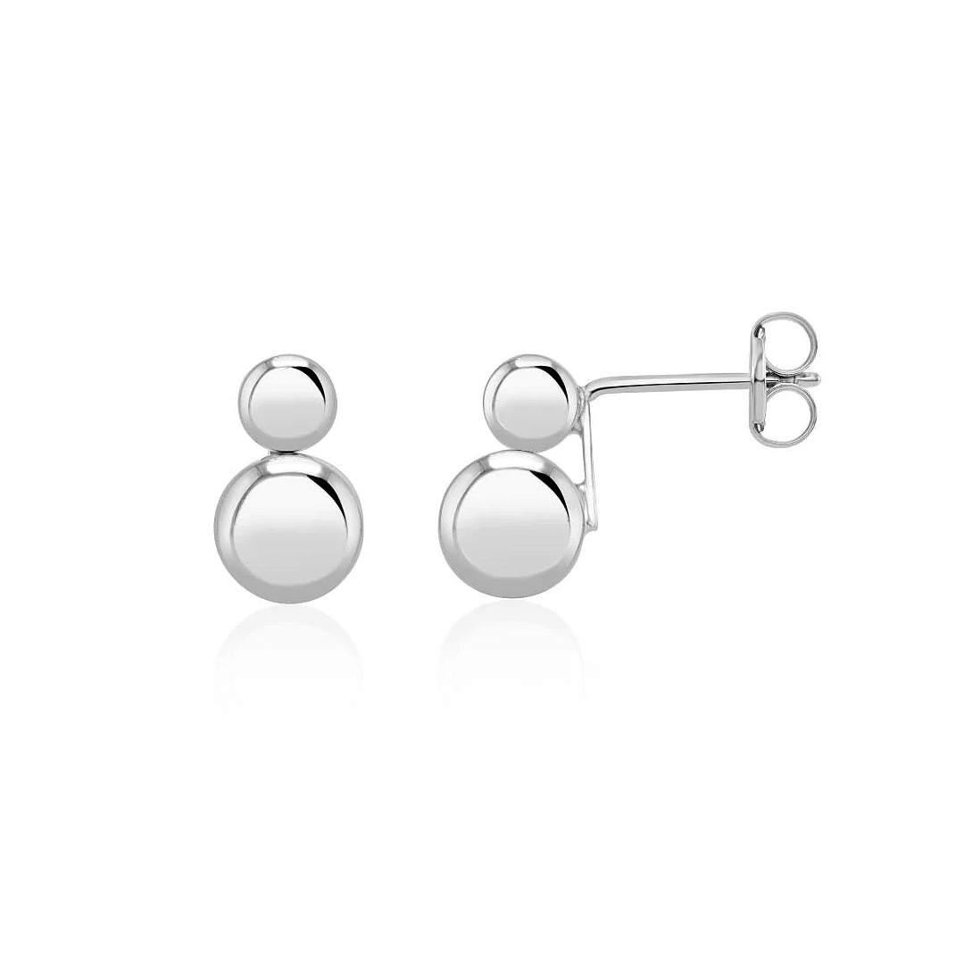 10mm 9ct White Gold Double Ball Stud Earrings