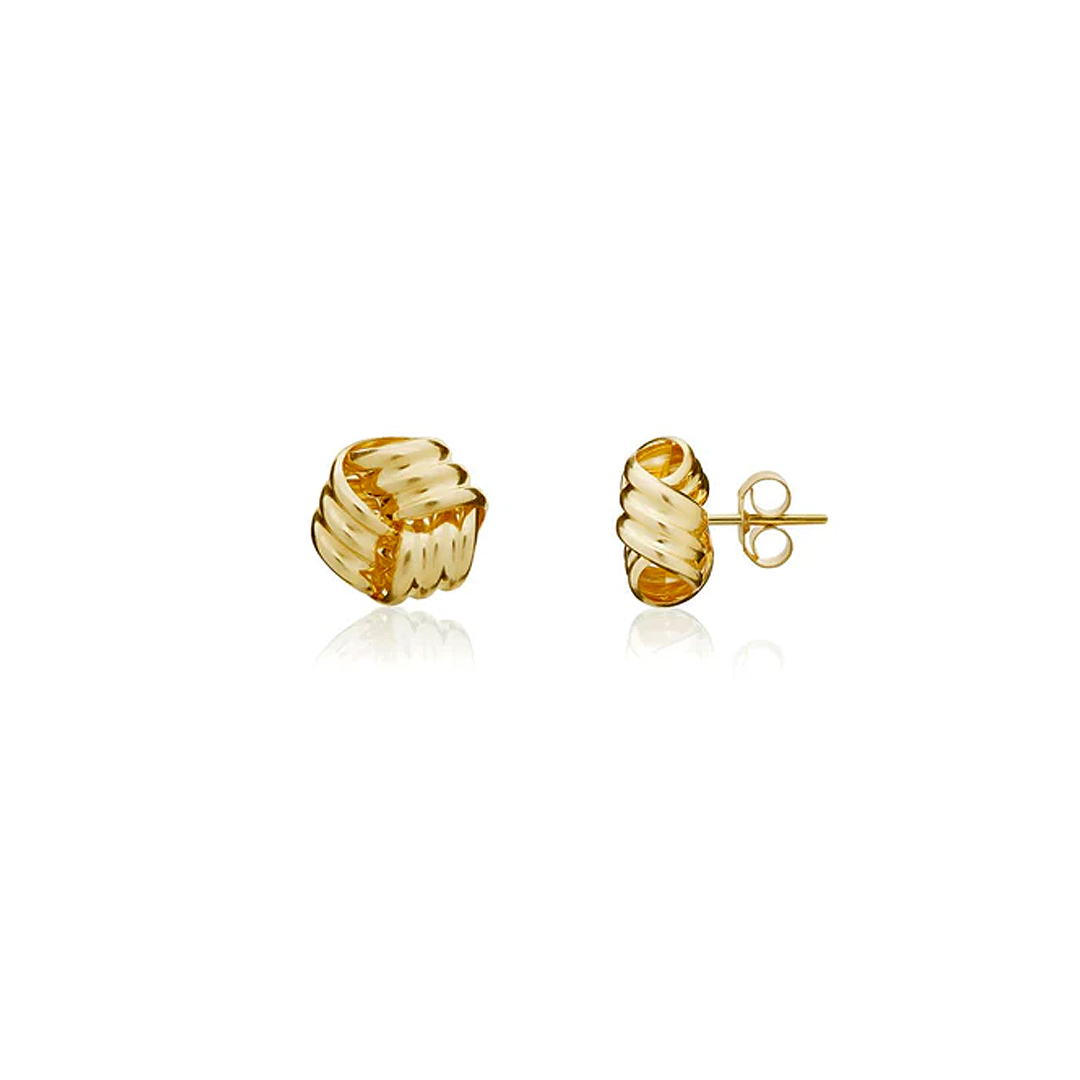 10mm 9ct Yellow Gold Knot Stud Earrings