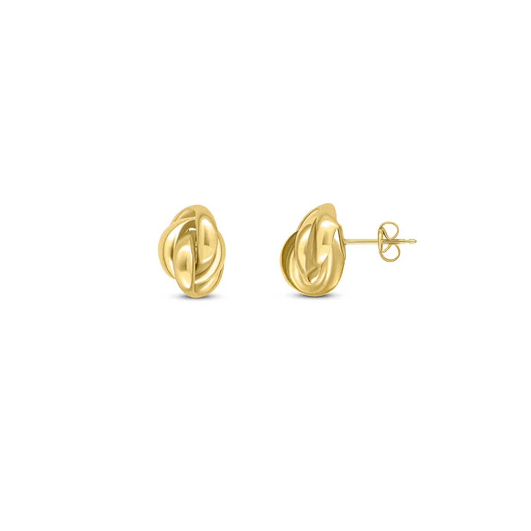 13.5mm X 10mm 9ct Yellow Gold Knot Stud Earrings