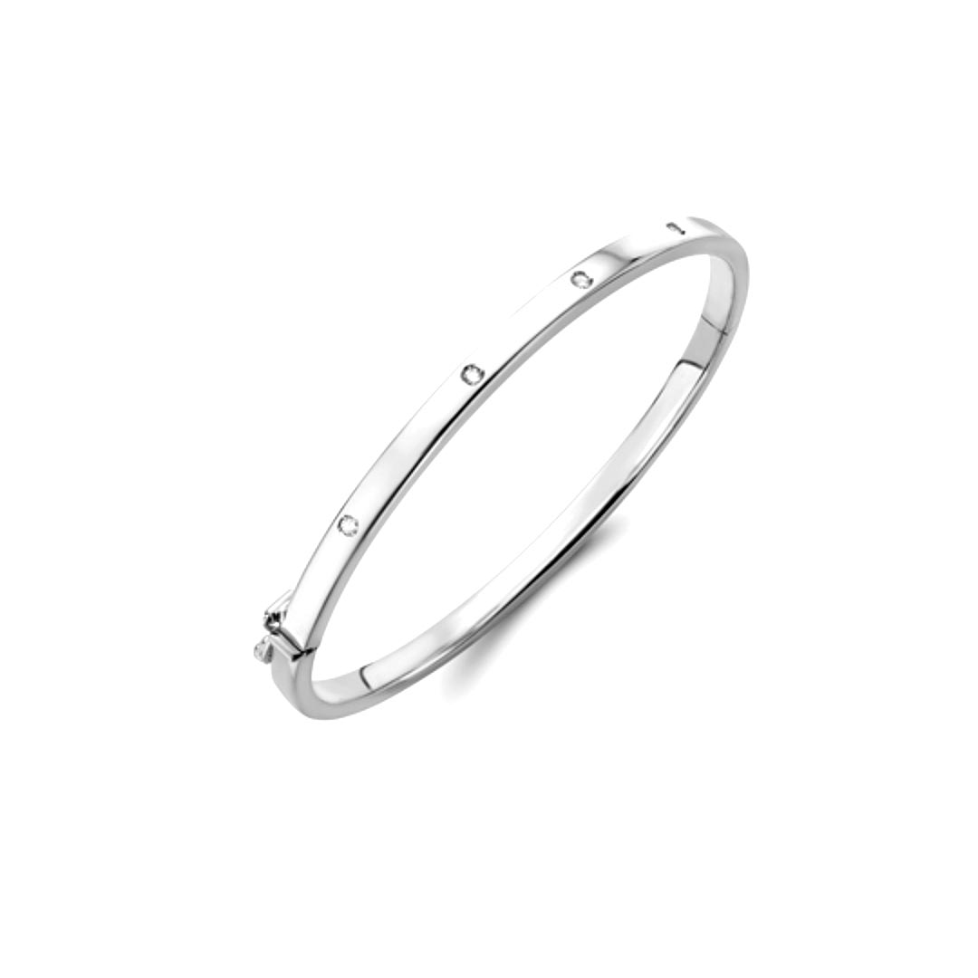 18ct White Gold Diamond Bangle