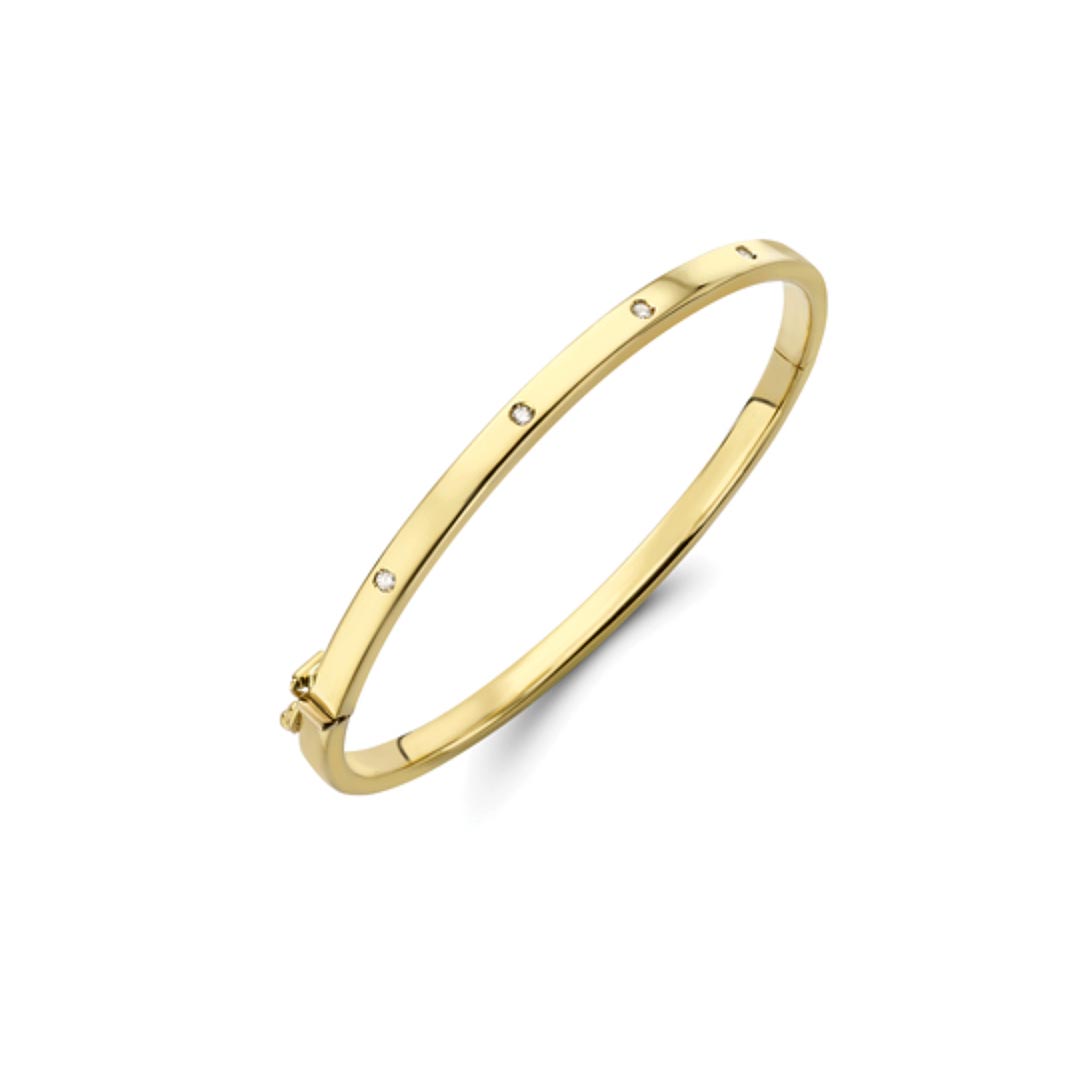 18ct Yellow Gold Diamond Bangle