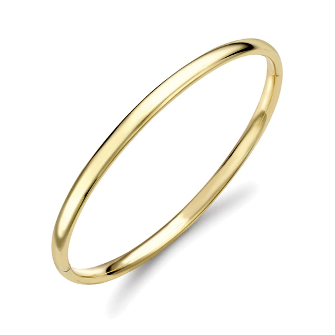 18ct Yellow Gold Oval Solid Bangle