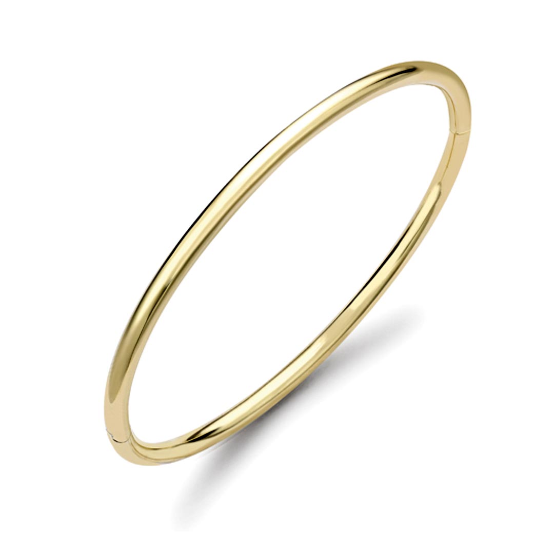 18ct Yellow Gold Round Solid Bangle