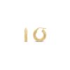 18mm 18ct Yellow Gold Thick Textured Twist Round Hoop Earrings