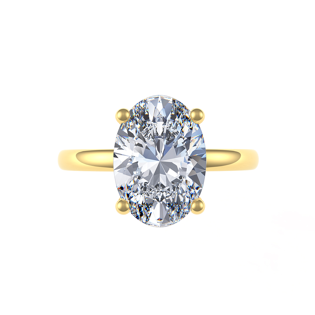 2.02ct Kylie Oval Cut Diamond Solitaire 18ct Yellow Gold Engagement Ring