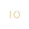 20mm 18ct Yellow Gold Knife Edge Hoop Earrings