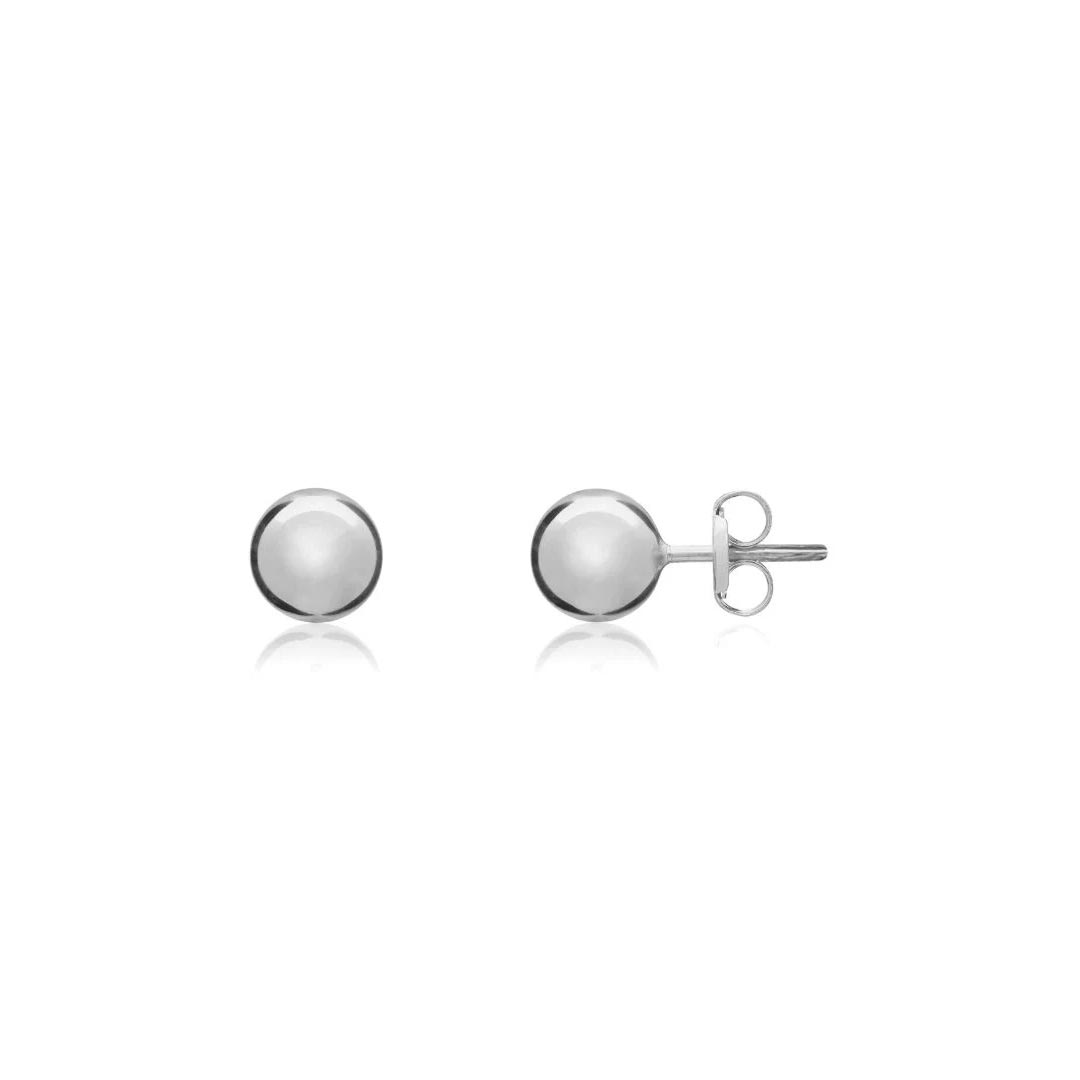 4mm 9ct White Gold Polished Ball Stud Earrings