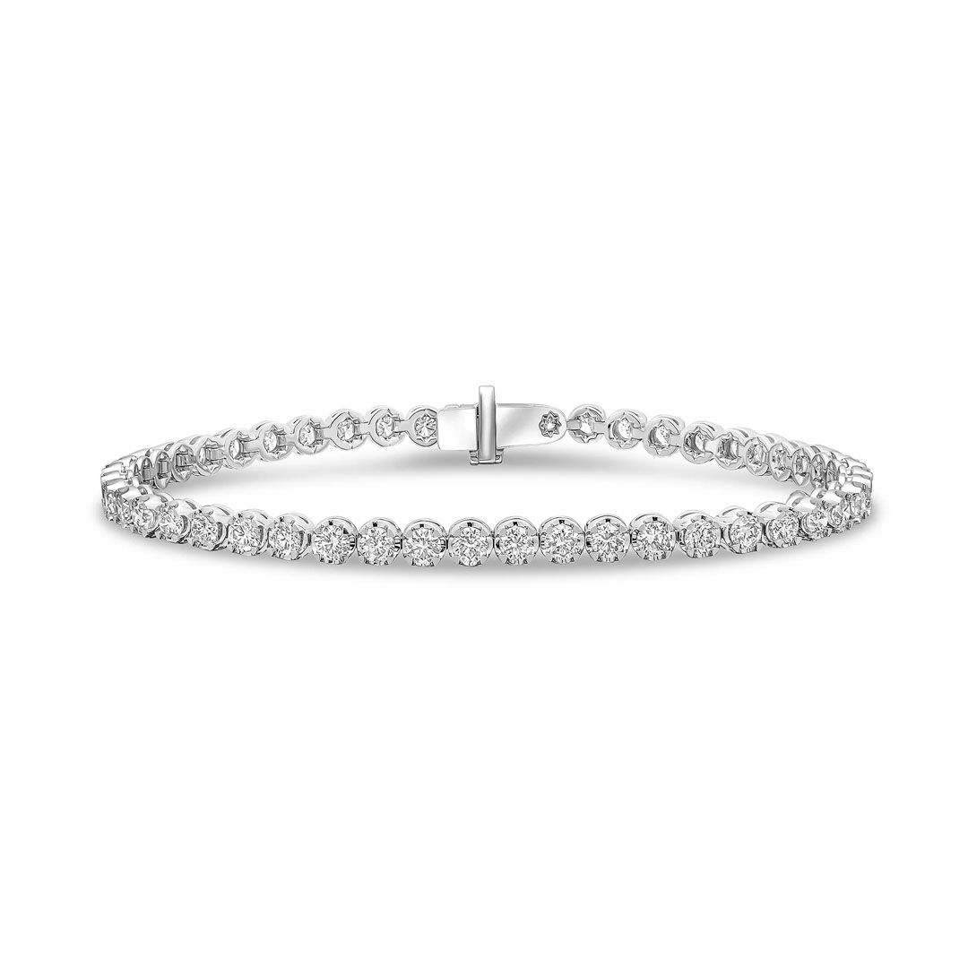 5.00ct Round Brilliant Cut Diamond 18ct White Gold Tennis Bracelet