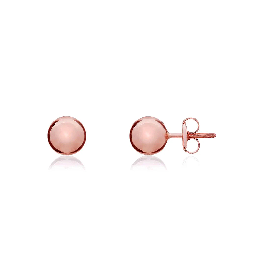 5mm 9ct Rose Gold Polished Ball Stud Earrings