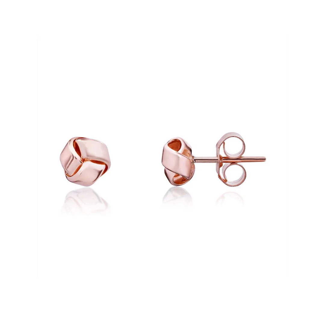 5mm 9ct Rose Gold Polished Knot Stud Earrings