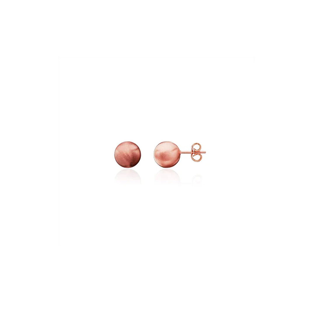 5mm 9ct Rose Gold Satin Ball Stud Earrings