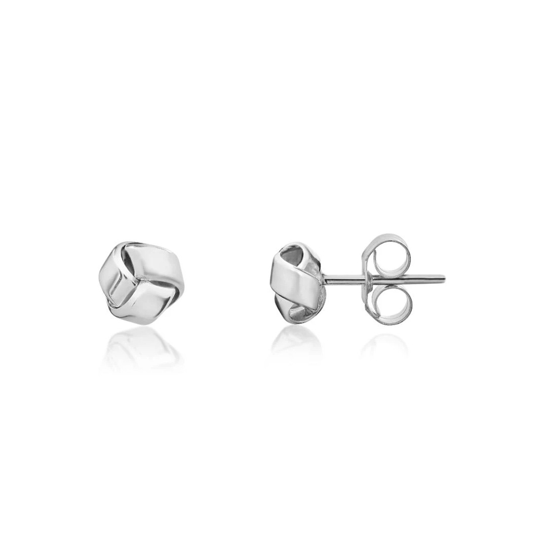 5mm 9ct White Gold Polished Knot Stud Earrings