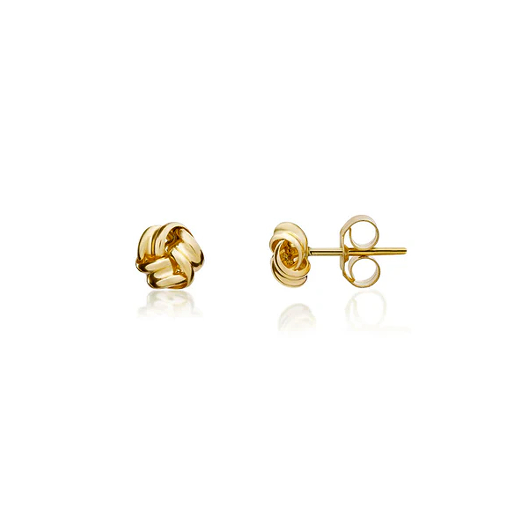 5mm 9ct Yellow Gold Polished Ribbon Knot Stud Earrings