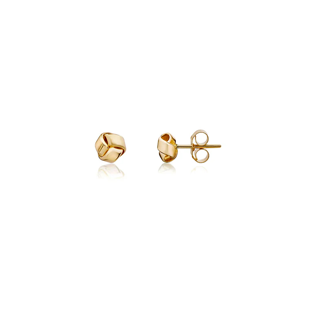 5mm 9ct Yellow Gold Polished Smooth Finish Knot Stud Earrings