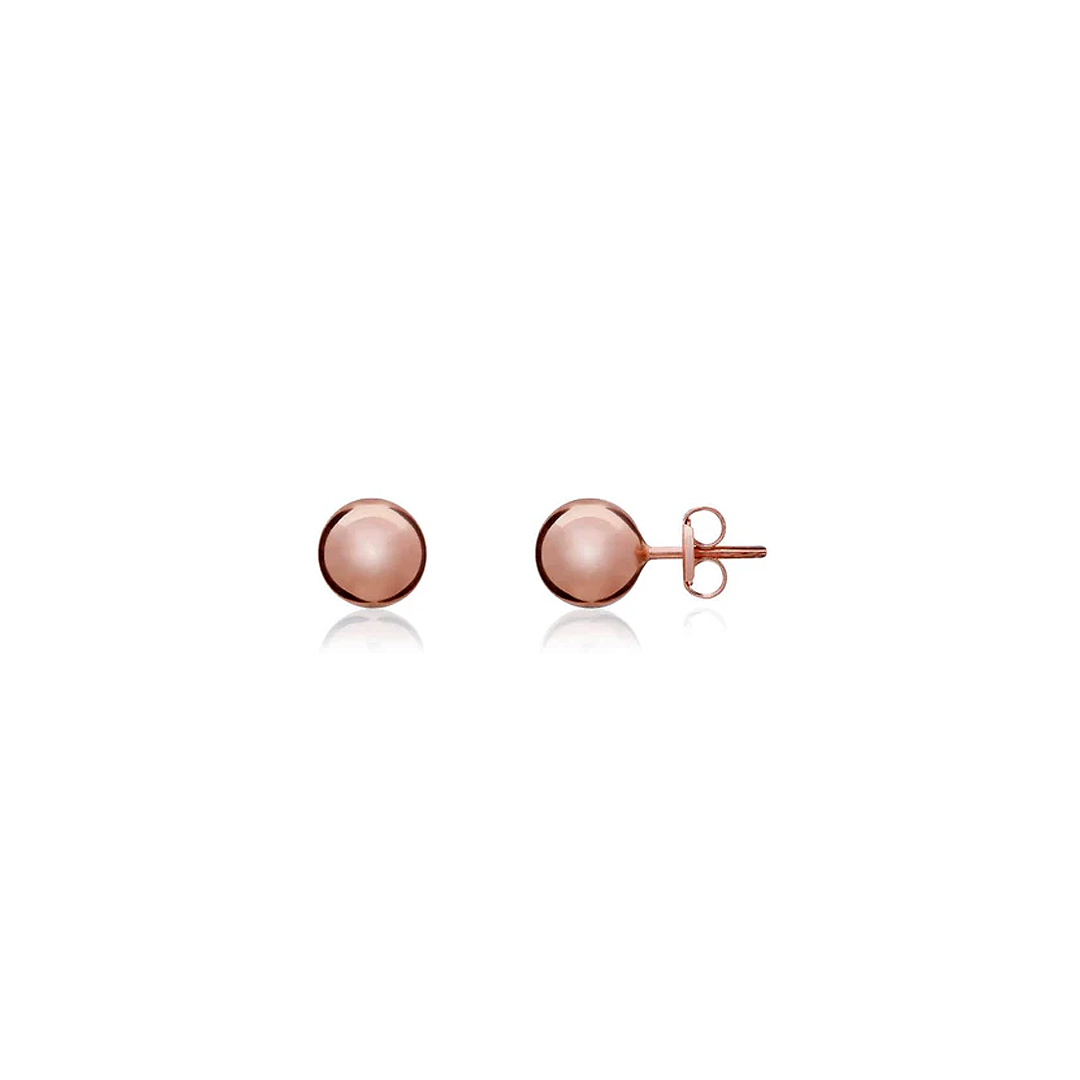 7mm 9ct Rose Gold Polished Ball Stud Earrings