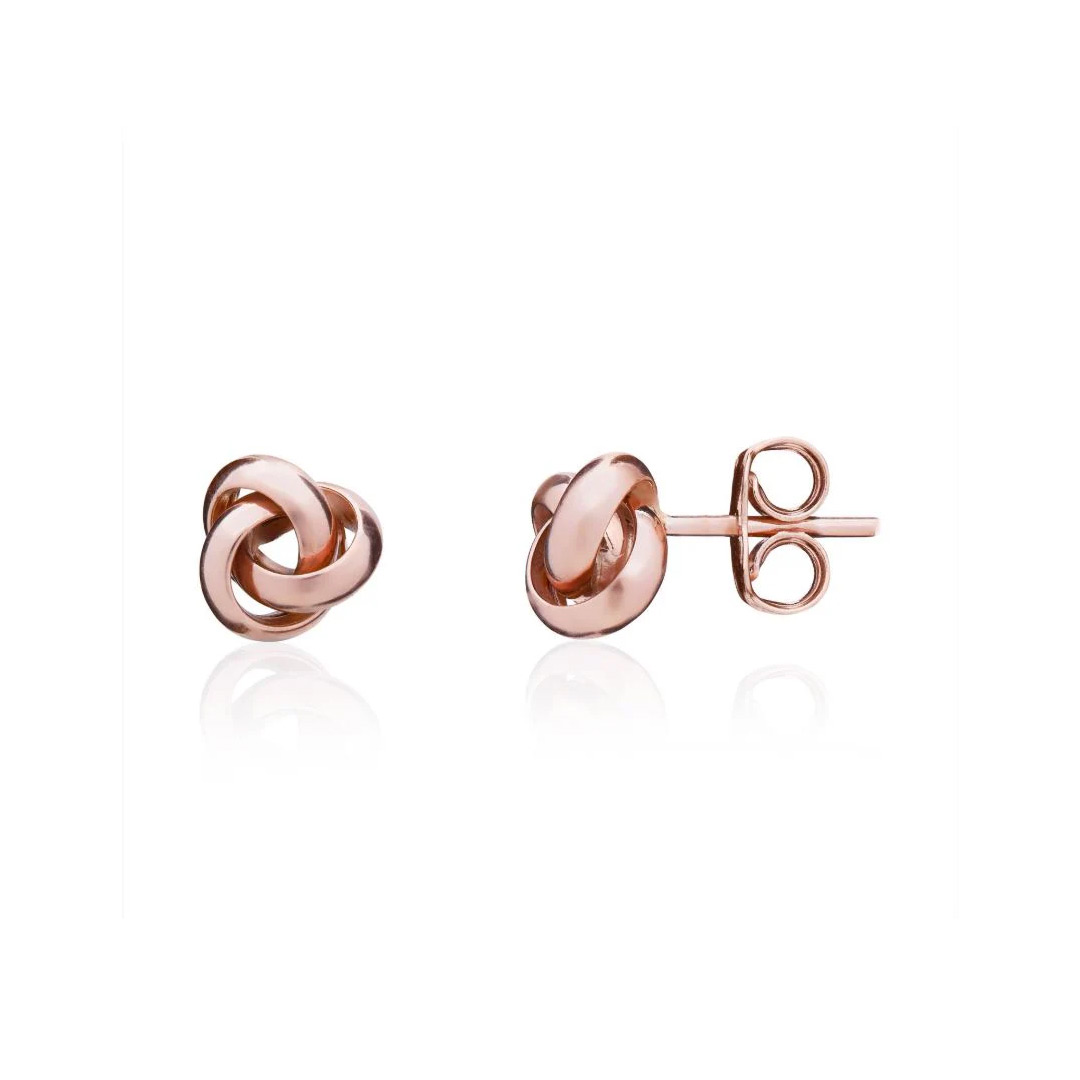 7mm 9ct Rose Gold Polished Knot Stud Earrings