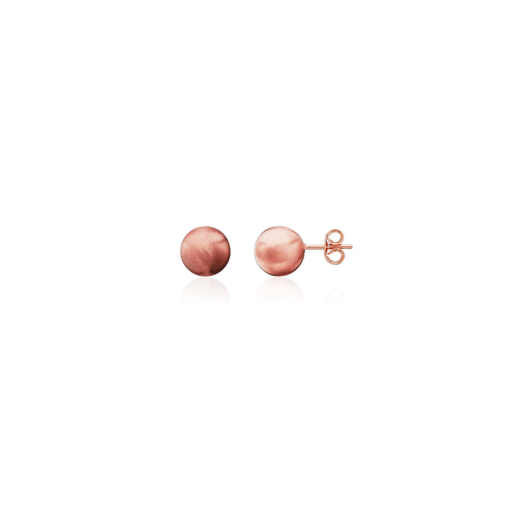 7mm 9ct Rose Gold Satin Ball Stud Earrings