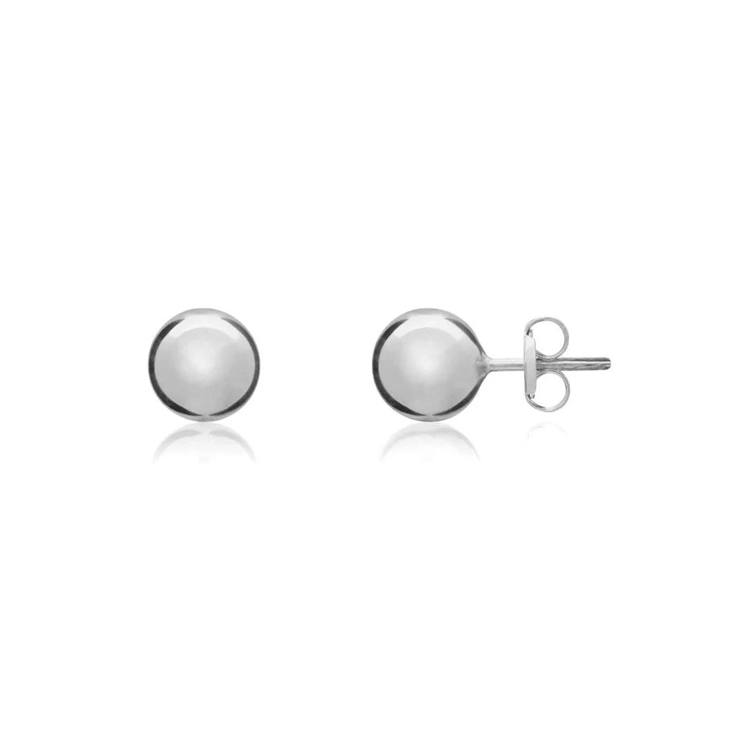 7mm 9ct White Gold Polished Ball Stud Earrings