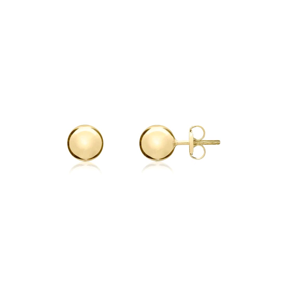 5mm 9ct Yellow Gold Satin Ball Stud Earrings