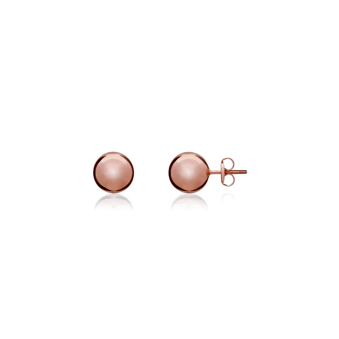 8mm 9ct Rose Gold Polished Ball Stud Earrings