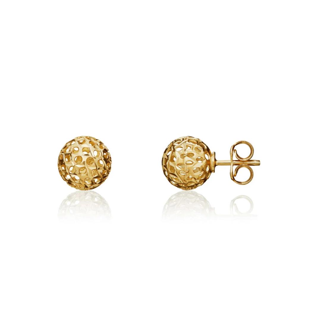 8mm 9ct Yellow Gold Pierced Ball Stud Earrings