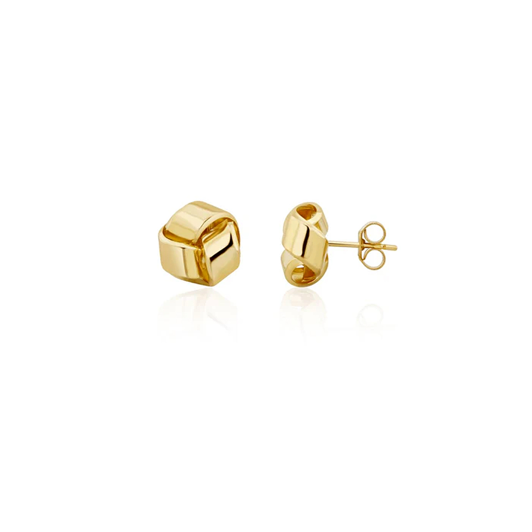 9.5mm 9ct Yellow Gold Polished Knot Stud Earrings