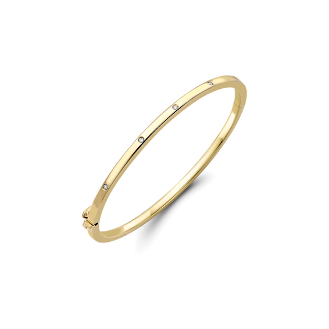 9ct Yellow Gold Diamond Bangle